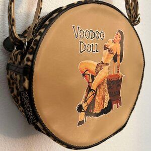 Vintage Roebuck Leopard Print Voodoo Doll Bettie Page Pinup Bag Purse